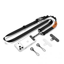 Tech-Protect C9S Rope Crossbody Phone Lanyard - Black and Orange
