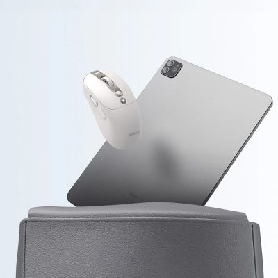 8. Baseus Editor Wireless Computer Mouse with 800mAh Battery and Battery Status Indicator - White
