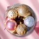 7. PLASTIC DECORATIVE BALL 6CM SET 35 PCS PINK GOLD