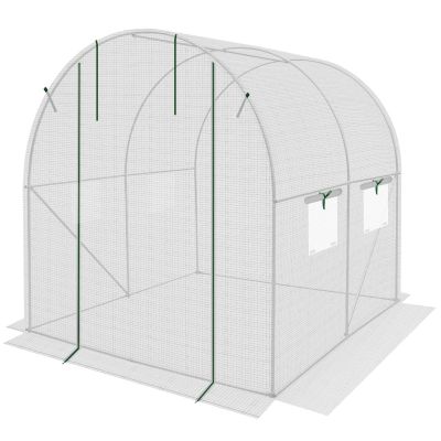 22. GREENHOUSE GARDEN TUNNEL 200x200x200CM PE STRUCTURE WHITE STEEL