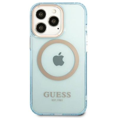 3. Guess Gold Outline Translucent MagSafe case for iPhone 13 Pro / iPhone 13 - blue