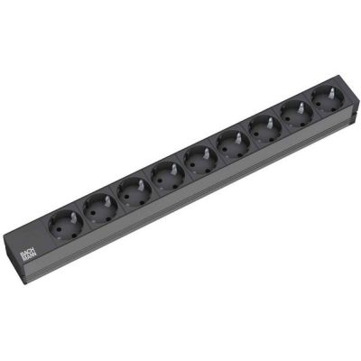 Bachmann 9x Schuko, 2m splitter 9 x network socket Black