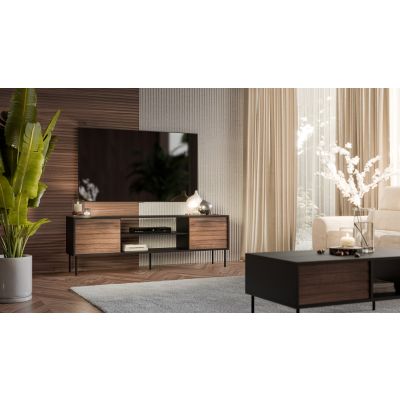 3. EF CORTINA TV cabinet 180x40x60 black/walnut