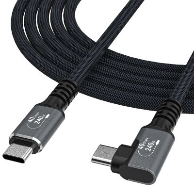 Wozinsky WPS1-UY41S USB-C USB4 40Gb/s 240W 1.5m 4K Angled Cable - Black