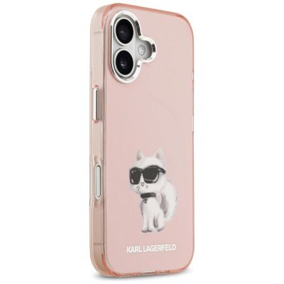 4. Karl Lagerfeld IML Aquarelle Choupette & Logo MagSafe iPhone 17 Case - Pink