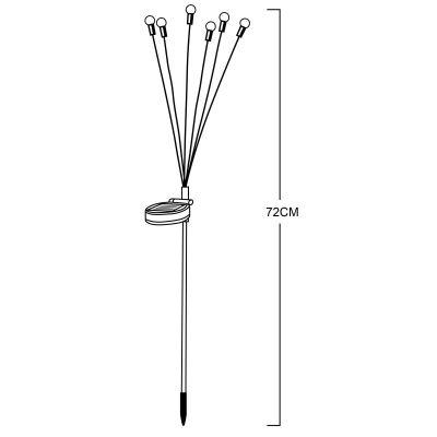 20. SOLAR LAMP DANCING IN THE WIND WHITE BALLS 6 LED 72CM