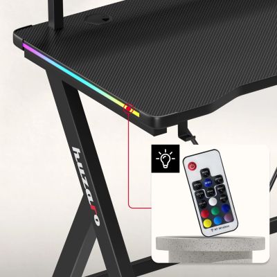 6. Huzaro Hero 1.9 RGB Black Desk