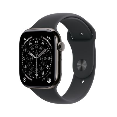 Apple Watch Series 11 GPS + Cellular 42mm Slate Titanium Case with Black Sport Band - S/M (MF8R4ZR/A)