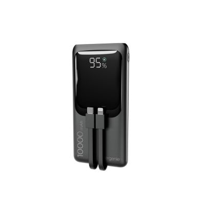 GEMBIRD POWERBANK 10000mAh with LCD display, integrated cables, QC3.0 20W fast charging
