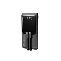GEMBIRD POWERBANK 10000mAh with LCD display, integrated cables, QC3.0 20W fast charging