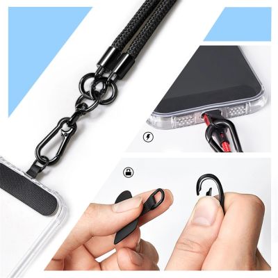 2. Neck and shoulder phone lanyard 120 cm with metal buckle - black
