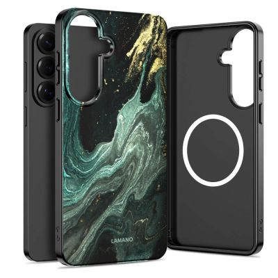 Tech-Protect Lamano MagSafe Case for Samsung Galaxy A57 5G - Black and Green