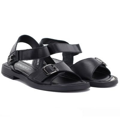 4. Women's black leather sandals Vinceza 26-62303