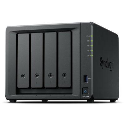 NAS Synology DS425+, Tower, 4x (3.5" SATA HDD/ 2.5" SATA SSD), 2 x M.2, Intel Celeron J4125, 2 GB DDR4 non-ECC (max.6GB), 1x 1GbE RJ-45; 1x 2.5GbE RJ-45, 2x USB 3.2.1 - Synology drives ONLY