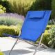 5. FOLDABLE BEACH CHAIR WITH HEADREST 47X61X58CM NAVY BLUE