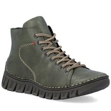 Women's ankle boots, green, insulated, Rieker 57501-54