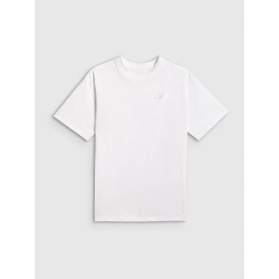 5. Girls' loose plain T-shirt 4F 4FJRSS26TTSHF3984-11S