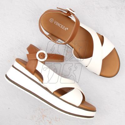 8. Vinceza W JAN303 white wedge sandals