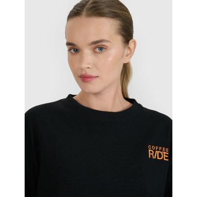 3. Women's oversize longsleeve with print 4F 4FWSS25TLONF393-20S