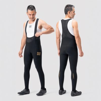 10. Rockbros YDCK012-1 Long Fleece Bib Tights with Pad Size L - Black