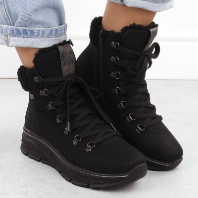 4. Waterproof insulated women's hiking boots in black Rieker 48034-00