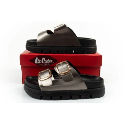 10. Lee Cooper shoes women's slippers silver comfortable platform fashionable