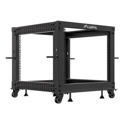 OPEN RACK 19" 9U 600X600-1100 ADJUSTABLE BLACK LANBERG