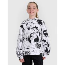Girls' sweatshirt with hood, open, 4F 4FJRAW25TSWSF2348-90A