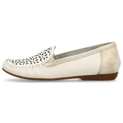 23. Rieker W RKR658 comfortable leather openwork shoes, beige