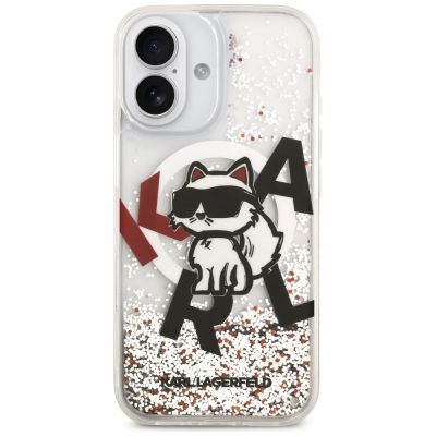 3. Karl Lagerfeld Liquid Glitter Choupette Logo MagSafe Case for iPhone 17 - Clear