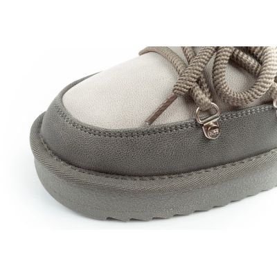 6. D.Franklin women's winter snow boots, fashionable insulated ankle boots, gray