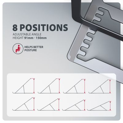 5. Axagon STND-LAG Laptop-Ständer, höhenverstellbar, faltbar, Aluminum Notebook and tablet stand Gray 43.9 cm (17.3")
