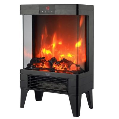 LED electric fireplace with remote control | 3D flame effect | 2 heating powers 1000W/2000W | Adler Adler thermostat