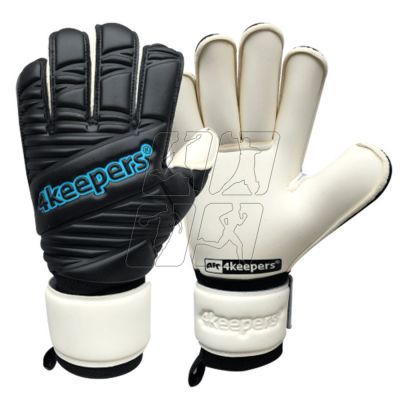 5. 4Keepers Retro IV Black RF Jr S815009 goalkeeper gloves