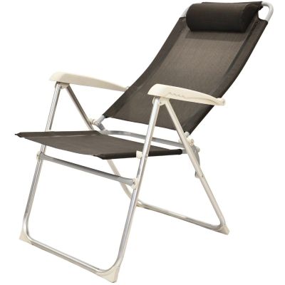 2. HIGH DELUXE CAMPING CHAIR WITH HEADREST ALUMINUM ANTHRACITE REDCLIFFS