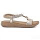2. Women's gold sandals with elastic bands S.Barski KV61-6051