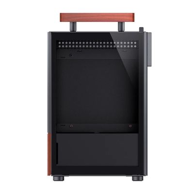 26. Jonsbo T6 Case, Mini-Tower, Mini-ITX, Tempered Glass, Wood - Black