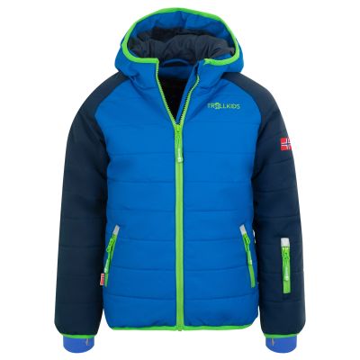 Trollkids Kids Hafjell Snow Jacket PRO Waterproof Blue Children’s Winter Jacket with Hood (514-100)