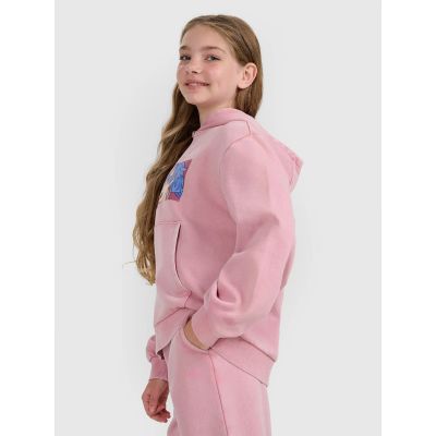 5. Girls' sweatshirt with hood, open, 4F 4FJRAW25TSWSF2294-54S
