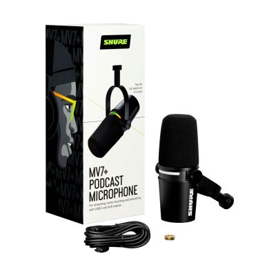 10. Shure MV7+-K - Voice-Over/Vocal Microphone with XLR/USB-C Connector Black