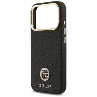 6. Guess Grained Strass Logo MagSafe case for iPhone 17 Pro - black