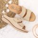 11. eVento W EVE224B beige wedge sandals with velcro 