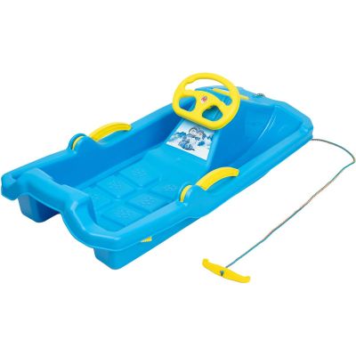 3. PLASTIC SLEDGE WITH BRAKE AND HANDLEBAR ADAŚ 84x43x25CM BLUE
