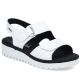 9. Women's leather wedge sandals white Rieker V1382-80