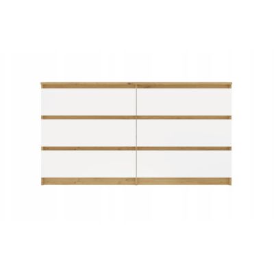 5. M6 MALWA CHEST OF DRAWERS 140 CM 6 DRAWERS ART/WHITE SET