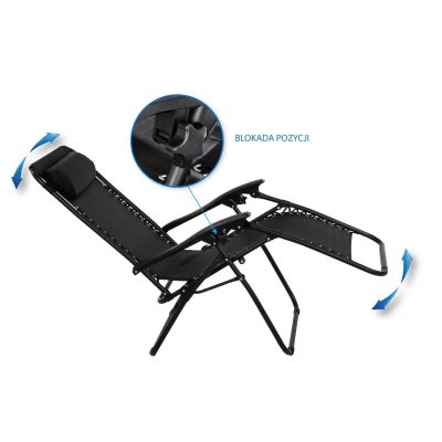 30. FOLDABLE GARDEN CHAIR MULTIFUNCTIONAL 175X52/65X107CM BLACK