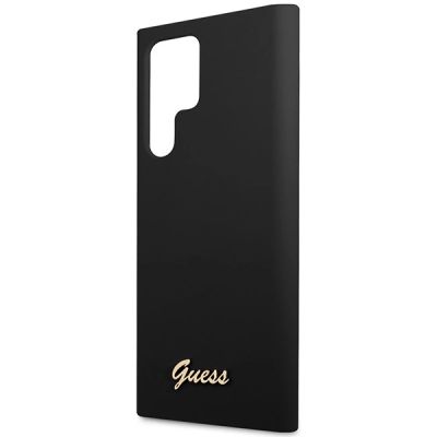 6. Guess GUHCS23LSLSMK S23 Ultra S918 black/black hardcase Silicone Vintage Gold Logo