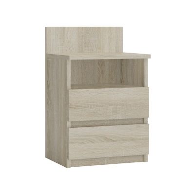 3. M1 MALWA BEDSIDE TABLE 2 DRAWERS 1 SHELF SONOMA