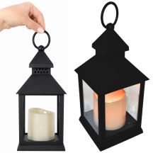 DECORATIVE LANTERN 23 CM LED BATTERY-OPERATED BLACK