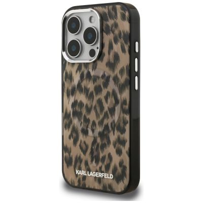 2. Karl Lagerfeld IML Leopard Pattern MagSafe Case for iPhone 16 Pro Max - Brown